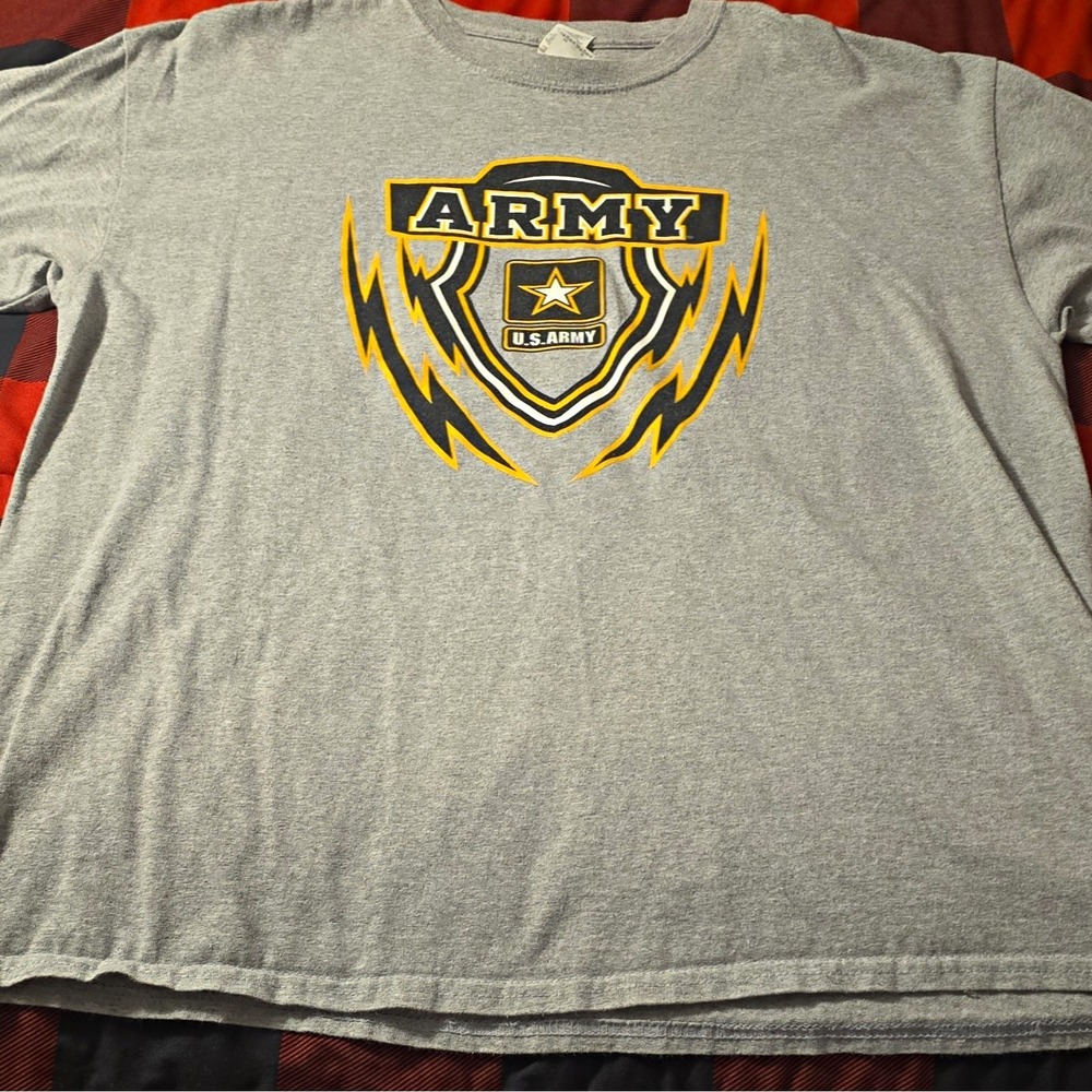Gildan Gray U.S. Army Graphic Print Crew Neck Short Sleeve T-Shirt Men's XL
